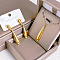 Teardrop 304 Stainless Steel Pendant Necklaces & Stud Dangle Earrings Sets, Golden, 400mm
