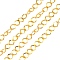 Iron Twisted Chains, Unwelded, with Spool, Rhombus, Golden, 10.8x9x1.4mm, about 328.08 Feet(100m)/roll