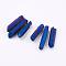 Electroplated Natural Quartz Crystal Graduated Beads Strands, Nuggets, Top Drilled, Medium Blue, 21~43x5~13mm, Hole: 1mm, 3pcs/set