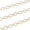Brass Link Chains, Textured, with Spool, Long-Lasting Plated, Soldered, Real 18K Gold Plated, 8.5x6x0.7mm and 5x3.5x1mm, about 16.4 Feet(5m)/roll