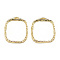 Brass Open Back Bezel Pendants, For DIY UV Resin, Epoxy Resin, Pressed Flower Jewelry, Rectangle, Real 18K Gold Plated, 19x16x1mm, Hole: 1mm