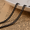 304 Stainless Steel Curb Chains Twisted Chains, Unwelded, with Spool, Electrophoresis Black, 4x3x0.8mm, about 65.61 Feet(20m)/roll