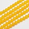 Natural & Dyed Malaysia Jade Bead Strands, Imitation Yellow Aventurine, Round, Gold, 6mm, Hole: 0.8mm, about 64pcs/strand, 15 inch