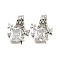 Brass Micro Pave Clear Cubic Zirconia Pendants, Cadmium Free & Nickel Free & Lead Free, Square, Platinum, 19.5mm, Hole: 3.5x2mm