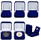 Velvet Badge Storage Boxes, Square, Midnight Blue, 5.8x5.3x2.45cm
