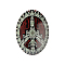Peace Sign Theme Ornaments Decorations Glass Oval Flatback Cabochon, Colorful, 40x30x7mm