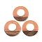 Resin & Wood Pendants, Ring Charms, Light Salmon, 37.5x3.5mm, Hole: 2mm