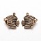 Fish Brass Pendants, Antique Bronze, 17x17x5mm, Hole: 1mm
