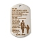 Non-Tarnish 201 Stainless Steel Pendants, Praise Message Charms, Oval with Word Charms, Stainless Steel Color, 49x28x2mm, Hole: 3mm