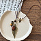 Bohemian Style Alloy & Wood Oval Pendant Waxed Cord Double Layer Necklaces for Women, Antique Bronze, Feather, 19.69~23.62 inch(50~60cm)