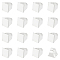 16Pcs Brass Adjustable Ring Shanks, Plain Pad Ring Settings, Rectangle, Silver, Inner Diameter: 17x19mm, Tray: 18.5x20mm