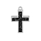 304 Stainless Steel Pendants, Cross Charm, Stainless Steel Color, 17x11x1.8mm, Hole: 1.5mm