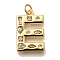 Brass Micro Pave Clear Cubic Zirconia Pendants, with Jump Ring, Lead Free and Cadmium Free, Long-Lasting Plated, Rack Plating, Letter Charms, Real 18K Gold Plated, Letter E, 20x13x2.7mm, jump ring: 5x1mm, 3mm inner diameter.