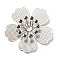 Rack Plating Brass Rhinestone Settings, Long-Lasting Plated, Cadmium Free & Nickel Free & Lead Free, Flower, Platinum, Fit for 2.5mm Rhinestone, 36x36x7.5mm