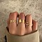 4Pcs Alloy Finger Rings, Golden, Ring, Inner Diameter: 16~19mm