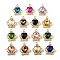 UV Plating Alloy Rhinestone Pendants, Crown, with K9 Glass, Faceted, Golden, 21x17x5mm, Hole: 1.8mm