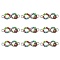 Alloy Connector Charms, with Colorful Glass Seed Beads, Infinity with Ladybird Links, Antique Silver, 8x23x3mm, Hole: 1.8mm