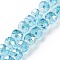 Electroplate Transparent Glass Beads Strands, AB Color Plated, Faceted, Rondelle, Pale Turquoise, 7.5~8x4.5mm, Hole: 1.2mm, about 80pcs/strand, 22.05''(56cm)