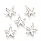 Non-Tarnish 201 Stainless Steel Pendant Cabochon Settings, Starfish Shape, Stainless Steel Color, 19x16.5x1.5mm, Hole: 1.6mm, 9.8x13.5mm Inner Diameter