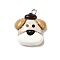 Opaque Resin Pendants, Dog, with Platinum Tone Iron Loop, BurlyWood, 22.5x19x7.5mm, Hole: 2mm