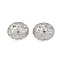 Brass with Clear Cubic Zirconia Pendants, Cadmium Free & Nickel Free & Lead Free, Flat Round, Real Platinum Plated, 25x25x17.5mm, Hole: 2.5~3x4~5mm