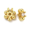 Rack Plating Brass Cubic Zirconia Beads,  Long-Lasting Plated, Lead Free & Cadmium Free, Flower, Real 18K Gold Plated, 6.5x6x2.5mm, Hole: 1.2mm