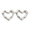Non-Tarnish 304 Stainless Steel Linking Rings, Heart, Stainless Steel Color, 13x15x2mm, Inner Diameter: 9x8mm