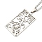 Non-Tarnish 304 Stainless Steel Pendant Necklaces, with Curb Chain, Rectangle with Tarot, Stainless Steel Color, 23.35~23.50 inch(59.3~59.7cm)