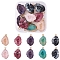 10Pcs 5 Colors Druzy Geode Resin Pendants, with Edge Light Gold Plated Iron Loops, Nuggets, Mixed Color, 25~26x15x7mm, Hole: 1.8mm, 2pcs/color