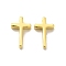 Brass Charms, Cadmium Free & Lead Free, Long-Lasting Plated, Cross Charm, Real 24K Gold Plated, 13x8x3mm, Hole: 1.5mm