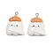Halloween Opaque Resin Pendants, Ghost, with Platinum Iron Loop, White, 28.5x21.5x7.5mm, Hole: 2mm