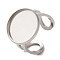 Non-Tarnish 304 Stainless Steel Open Cuff Findings, Bezel Cup Ring Settings, Flat Round, Stainless Steel Color, Inner Diameter: 18mm, Tray: 16mm