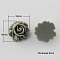 Resin Cabochons, Flower, Dark Gray, 16x15x9mm