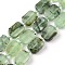 Natural Prehnite Beads Strands, with Seed Beads, Rectangle, 11.5~12.5x7.5~10x5~6.5mm, Hole: 0.8~0.9mm, about 13pcs/strand, 7.68~8.07 inch(19.5~20.5cm)