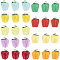 36Pcs 9 Colors Resin Imitation Vegetable Pendants, Pepper Charms with Platinum Plated Alloy Loops, Mixed Color, 22x15.5x16mm, Hole: 2mm, 4pcs/color