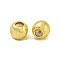 Rack Plating Brass Silicone Spacer Beads, Long-Lasting Plated, Cadmium Free & Lead Free, Round, Real 18K Gold Plated, 4x3.5mm, Hole: 0.7mm
