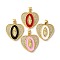 Brass Micro Pave Cubic Zirconia Pendants, Heart with Virgin Mary, with Enamel, Cadmium Free & Lead Free, Real 18K Gold Plated, Rack Plating, Long-Lasting Plated, Mixed Color, 20.5x20x4mm, Hole: 4x4.5mm