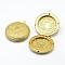 Brass Locket Big Pendants, Flat Round, Lead Free, Raw(Unplated), 56x50x12.5mm, Hole: 4mm
