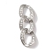 Rack Plating Brass & Cubic Zirconia Pendants, Cadmium Free & Lead Free, Long-Lasting Plated, Chain, Platinum, 27x9x2mm