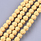 Spray Painted Non-magnetic Synthetic Hematite Beads Strands, Star Cut Round Beads, Faceted, Gold, 6x6x6mm, Hole: 0.8mm, about 64~67pcs/strand, 14.9 inch~15.7 inch