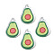 Translucent Acrylic Pendants, Double-Faced Printed, Avocado, Yellow Green, 26.5x18.5x2mm, Hole: 2mm