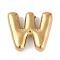 Ion Plating(IP) 304 Stainless Steel Pendants, Real 18K Gold Plated, Letter W, 18x20x5mm, Hole: 2mm