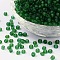 (Repacking Service Available) Glass Seed Beads, Frosted Colors, Round, Light Green, 6/0, 4mm, Hole: 1~1.5mm, about 12g/bag