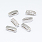 Oval Brass Micro Pave Cubic Zirconia Multi-Strand Links, Cadmium Free & Nickel Free & Lead Free, Platinum, 13x4x4mm, Hole: 1.5mm