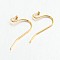Brass Earring Hooks for Earring Designs, Lead Free & Cadmium Free, Golden, 21x12mm, 21 Gauge, Pin: 0.7mm