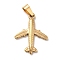 PVD Vacuum Plating 201 Stainless Steel Pendants, Plane, Golden, 26x20x2mm, Hole: 6x3mm