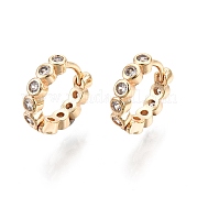 Серьги-кольца из прозрачного кубического циркония EJEW-G321-02G