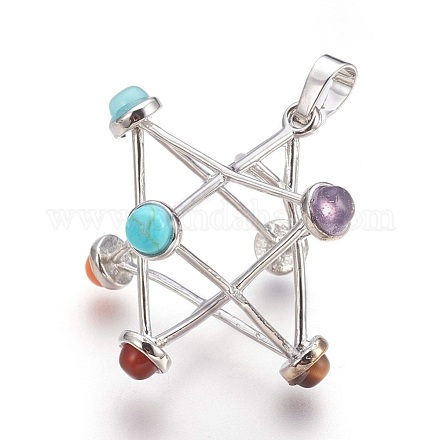Природные и синтетические Gemstone подвески KK-F756-03P-1