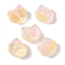 Transparent Spray Paint Glass Beads, Cat, Beige, 12.5x14x11mm, Hole: 1.4mm