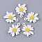 Spray Painted Alloy Pendants, Flower/Daisy, White, 20.5x16.5x4mm, Hole: 1.8mm